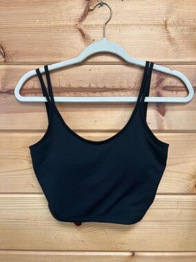 SHEIN Black Double-Strap Crop Tank Top